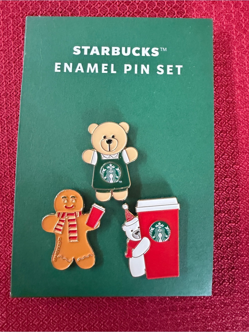 New Starbucks Christmas 2025 Limited Edition 3-Piece Enamel Pin Set Holiday